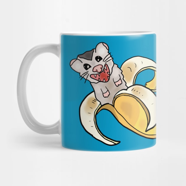 Opossum In A Banana by nonbeenarydesigns
